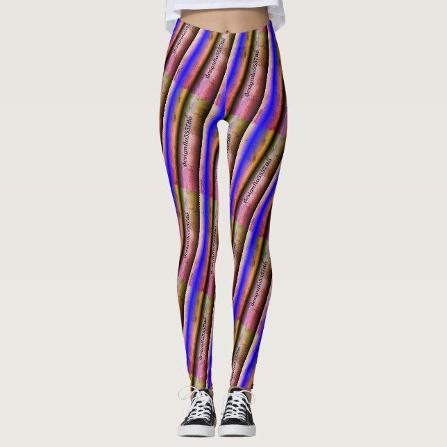 Legging DESENHAR MODERN-abstrato, cor-de-rosa-azul (Frente)
