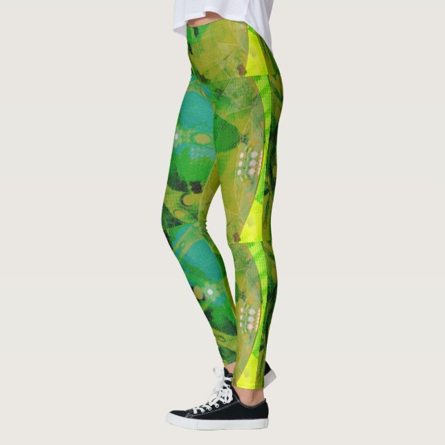 Legging DESENHAR MODERN abstrato em amarelo-claro-verde- (Esquerda)