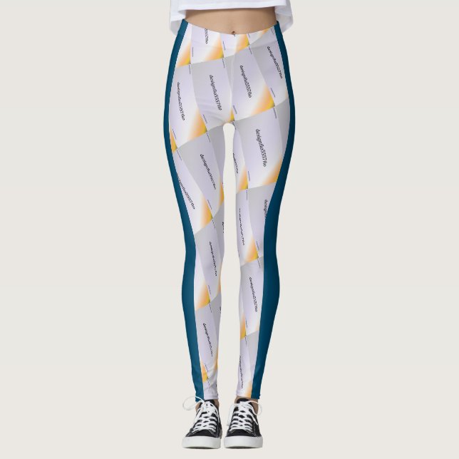 Legging DESENHAR MODERN abstrato em cinza de laranja preto (Frente)