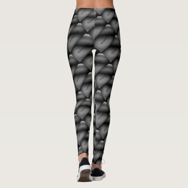 Legging DESENHAR MODERN abstrato em cinza preto (Verso)