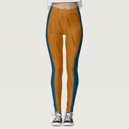 Legging DESENHAR MODERN abstrato em laranja azul preto