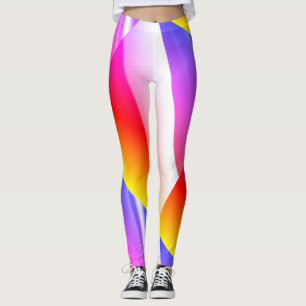 Legging DESENHAR MODERN abstrato em rosa-amarelo-azul-verm