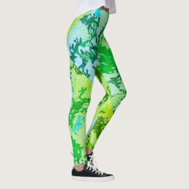 Legging DESENHAR MODERN abstrato em verde-azul-amarelo-