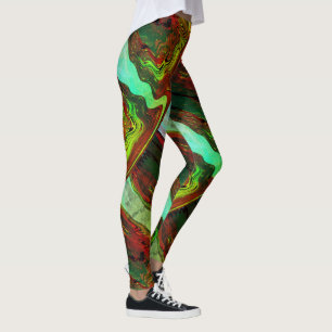 Legging DESENHAR MODERN-abstrato em-verde-azul-vermelho-ve