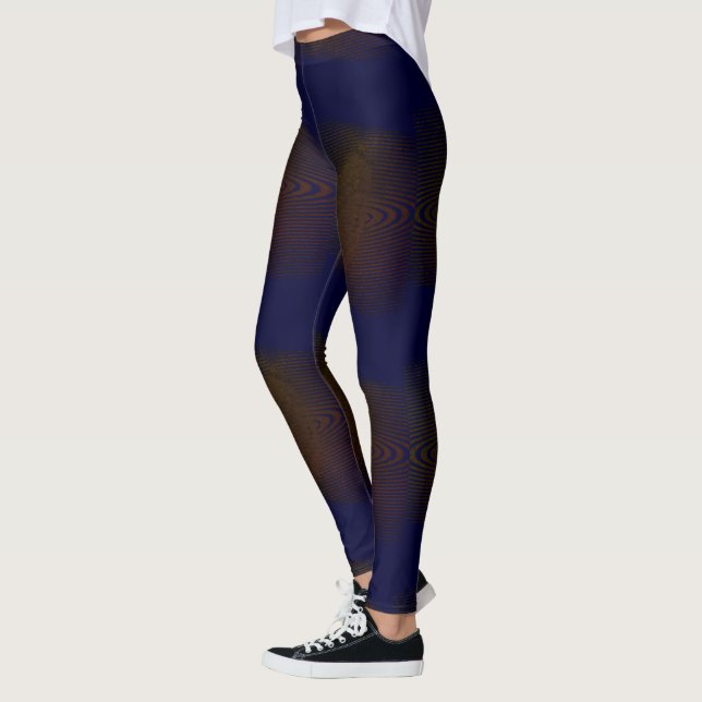 Legging DESENHAR MODERN-abstrato-mosaico-azul-escuro (Esquerda)