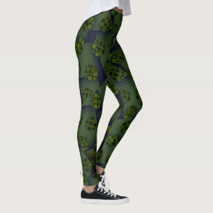 Legging DESENHAR MODERN-abstrato-Pernas-Negras-esverdeadas