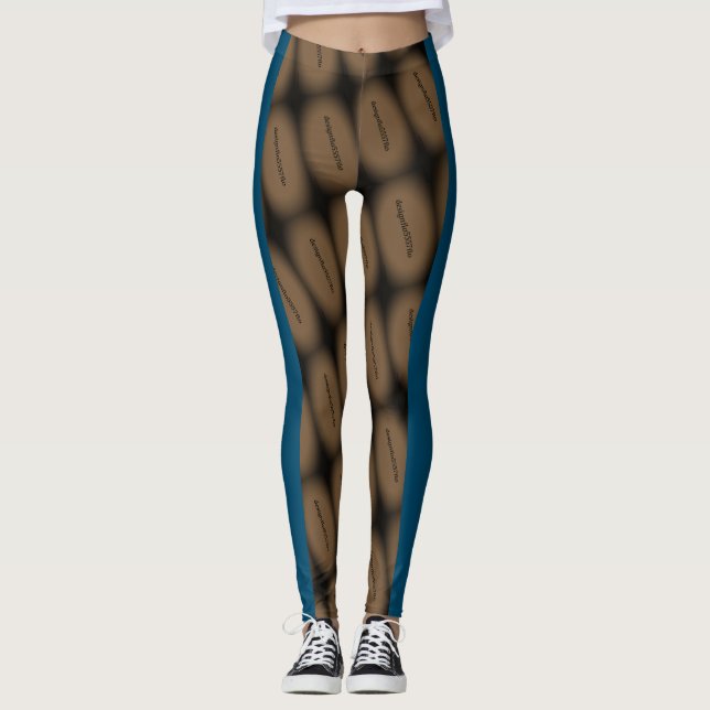 Legging DESENHAR MODERN - abstrato preto-azul (Frente)