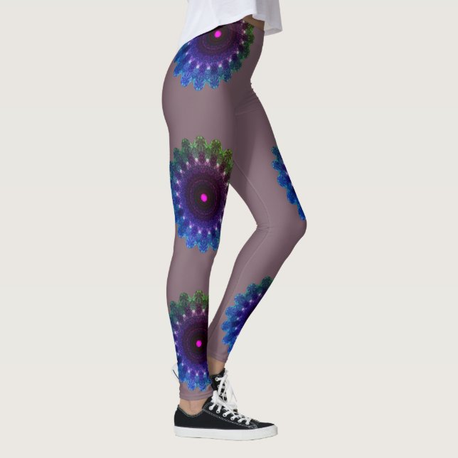 Legging DESENHAR MODERN em cor: #7D616C-azul-rosa (Direita)