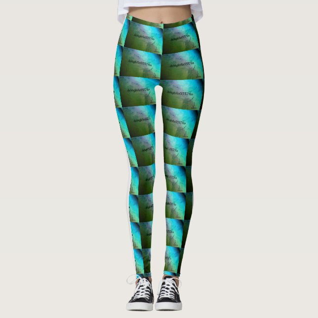 Legging DESENHAR MODERN verde-claro azul-azul-verde-claro (Frente)
