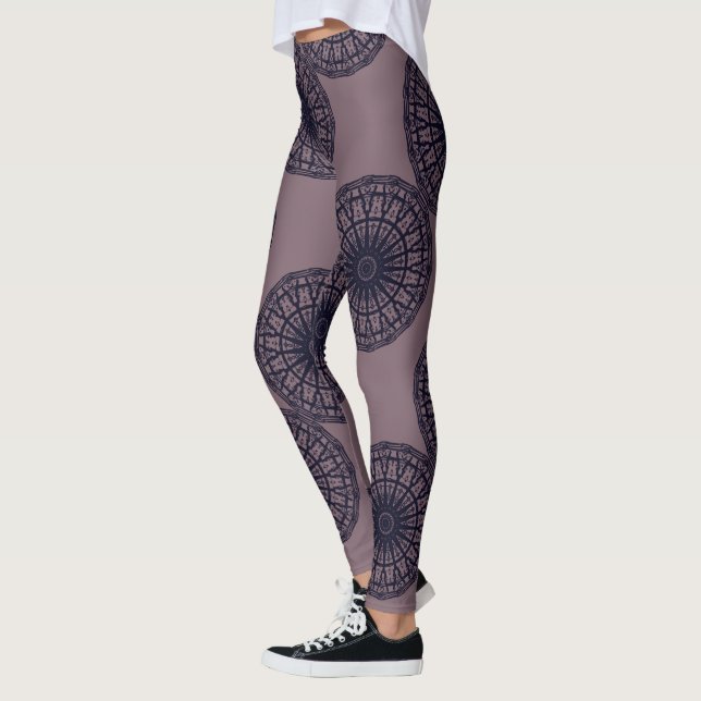 Legging Desenhar moderno em cor-de-rosa azul profundo (Esquerda)