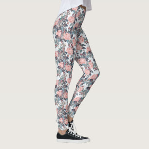 Legging Desenho Abstrato de Rosa Pêssego