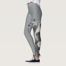 Legging Desenho da arte animal do cão de Pitbull na