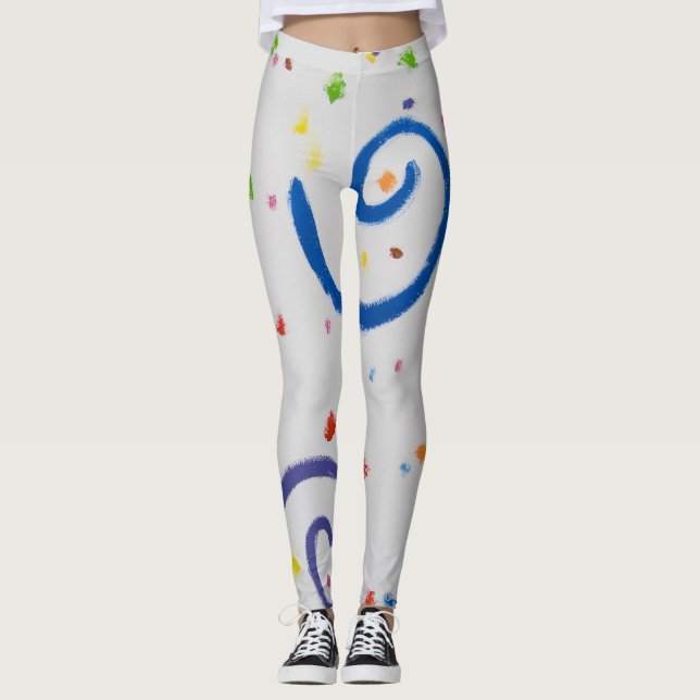 Legging Desenho da imagem de muitas cores (Frente)
