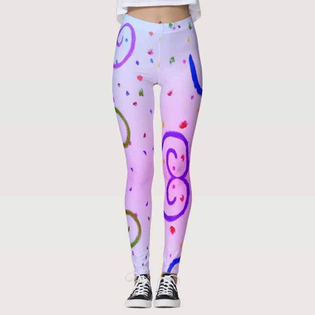Legging Desenho da imagem de muitas cores (Frente)