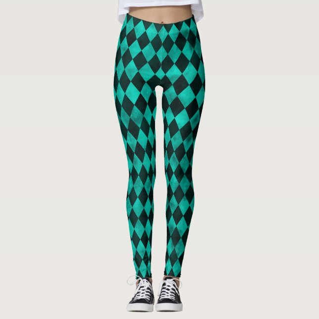 Legging Desenho da Série Caveiras Turquesa e Girassóis 13  (Frente)