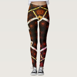 Legging Desenho de abstrato MODERN em mosaico amarelo-verm