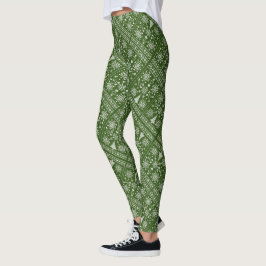 Legging Desenho de Amostras de Padrão Cruzado Amante de Na