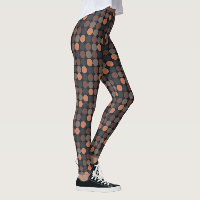 Legging Desenho de Círculo Geométrico de Pontos da Terra E (Direita)