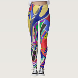 Legging Desenho de colagem de várias cores