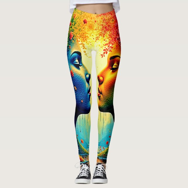 Legging Desenho de Conexão Arco-íris Soulful (Frente)