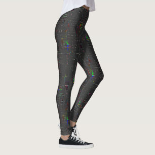 Legging Desenho de cor russa na escuridão noturna na juta