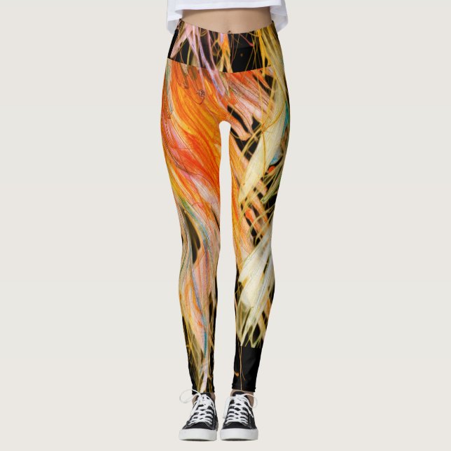 Legging Desenho de Estilo Pintado em Ajuste Justo Fofo (Frente)