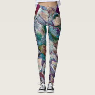 Legging Desenho de flores pouco visível em estilo muito po