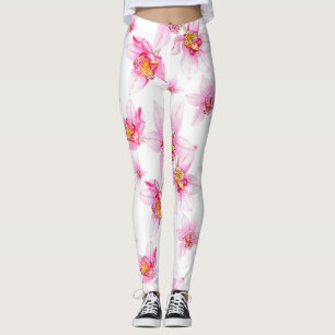 Legging Desenho de Orquídeas em Aquarela 15