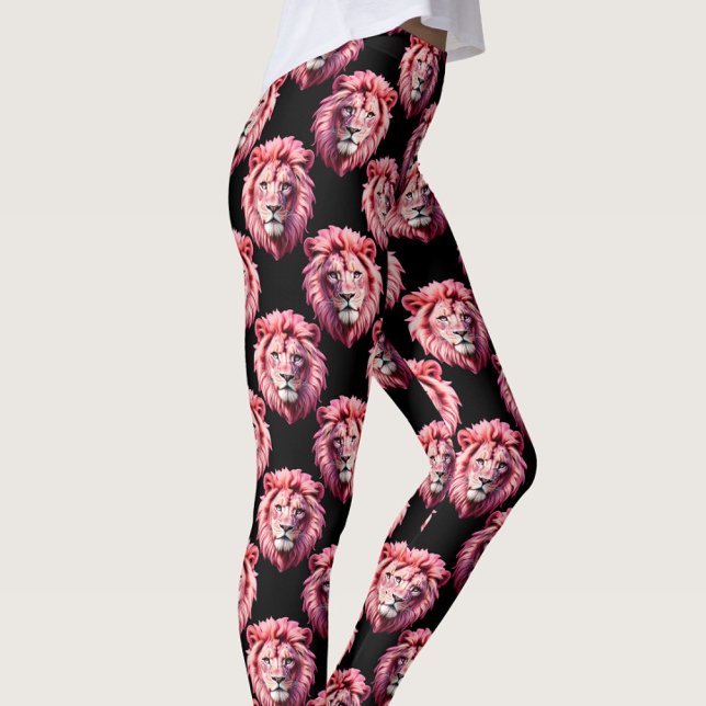 Legging Desenho de padrão de animal com cabeça de leão ros (Criador carregado)