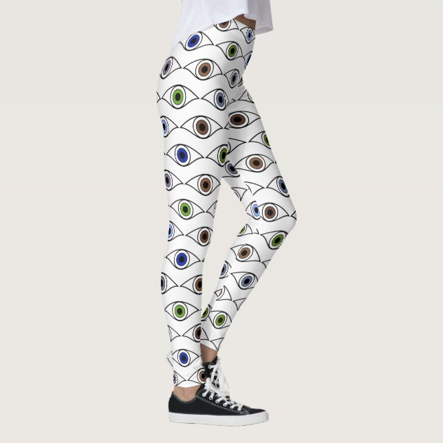 Legging Desenho de Padrão de Olhos Coloridos (Direita)