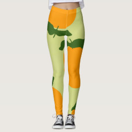 Legging desenho de padrão laranja