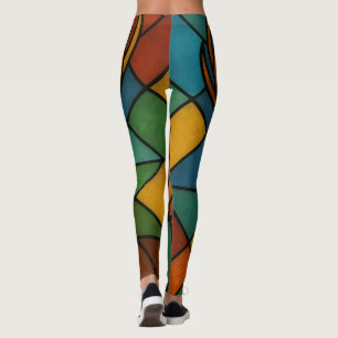 Legging Desenho de Vidro Pintado Estilo Tiffany de Cervo A