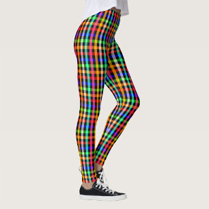 Legging Desenho de xadrez gingham colorido vibrante