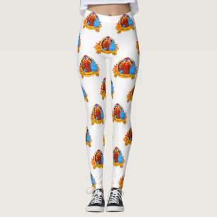 Legging Desenho divertido de Ação de Graças em estilo de d