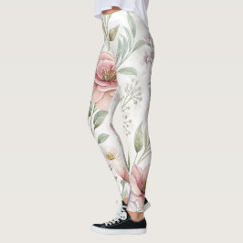 Legging Desenho do padrão da flor