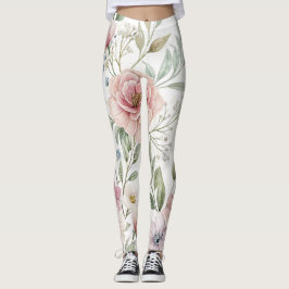 Legging Desenho do padrão da flor