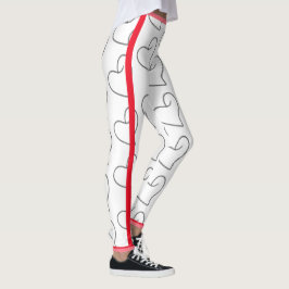 Legging Desenho Elegante em Forma de Coração