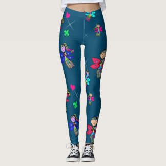 Legging Desenho Fofo Da Garota-Borboleta 