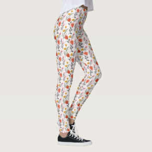 Legging Desenho Moderno Da Mão - Tulipas