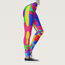 Legging desenho preto feito digitalmente em fundo vermelho