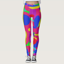 Legging desenho preto feito digitalmente em fundo vermelho