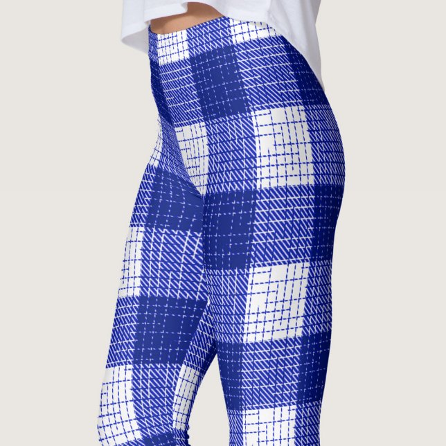 Legging Desenho Xadrez Bold Azul e Branco (Criador carregado)