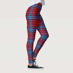 Legging Desenho Xadrez Escocês em Azul Grená Vermelho