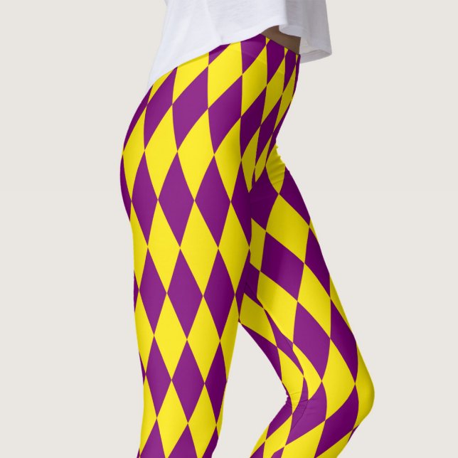 Legging Desenho Xadrez Harlequim Roxo e Amarelo (Criador carregado)