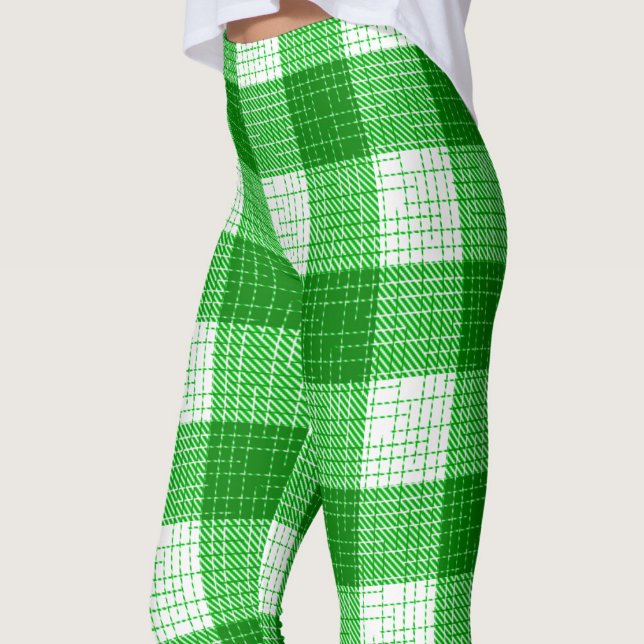 Legging Desenho Xadrez Verde e Branco em Xadrez Ousado (Criador carregado)