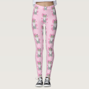 Legging Desenhos animados cinzentos totalmente bonitos do