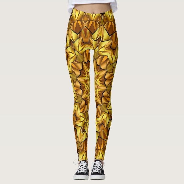 Legging Design abstrato antigo do ouro Mandala - 63495 (Frente)