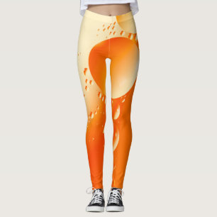 Legging Design abstrato circular de cor laranja creme