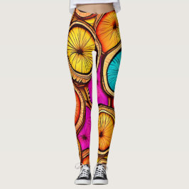 Legging Design abstrato da fatia de coco vibrante