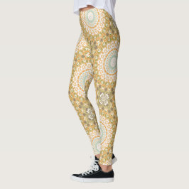 Legging Design Abstrato de Mandala Terrosa e Quente